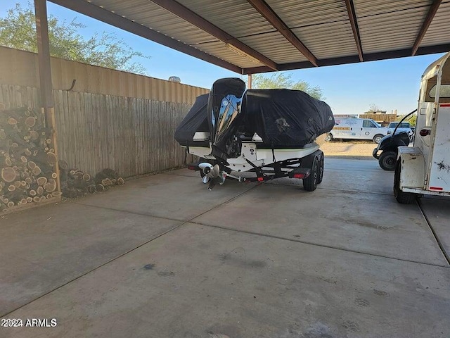 view of car parking with a carport