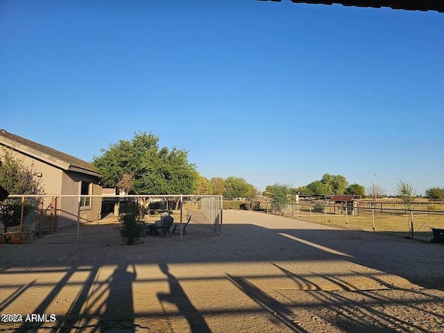 view of patio featuring a rural view