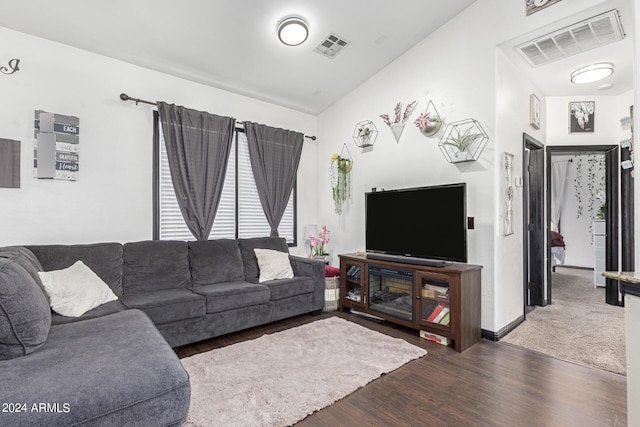 4243 E Jasper Dr, Gilbert, AZ 85296 - living area featuring wood finished floors and lofted ceiling