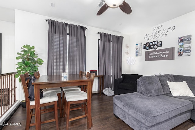 4243 E Jasper Dr, Gilbert, AZ 85296 - living area featuring a ceiling fan and wood finished floors