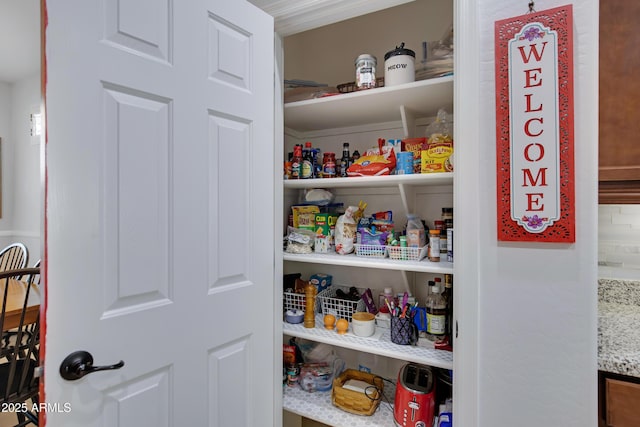 view of pantry