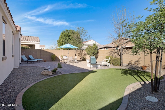 view of yard with a patio