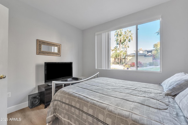 bedroom featuring wood-type flooring