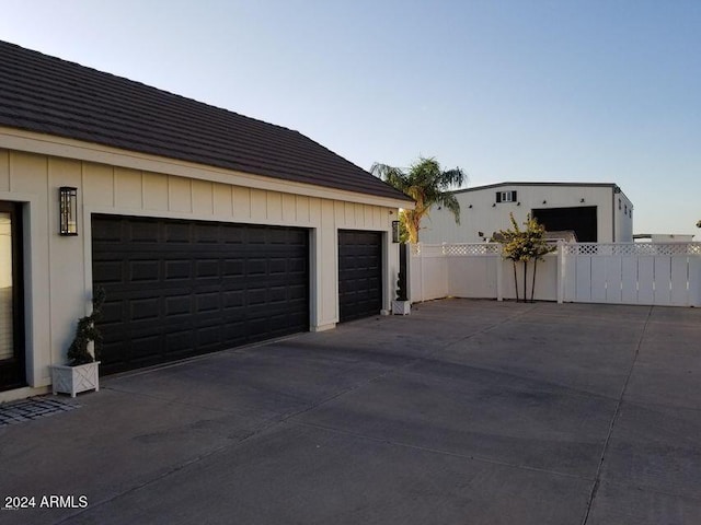 view of garage