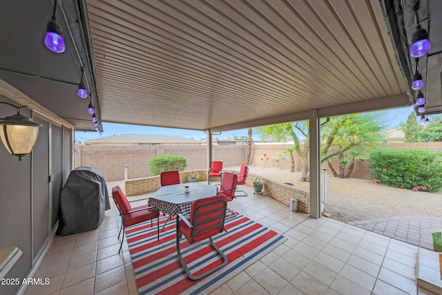 view of patio with a fenced backyard