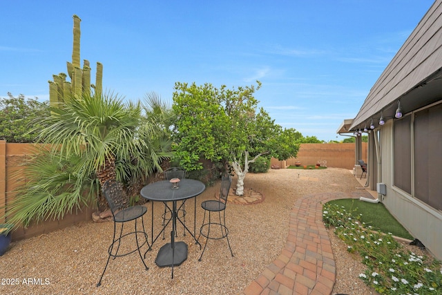 view of patio featuring a fenced backyard