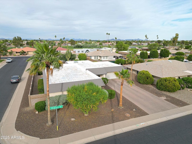aerial view featuring a residential view