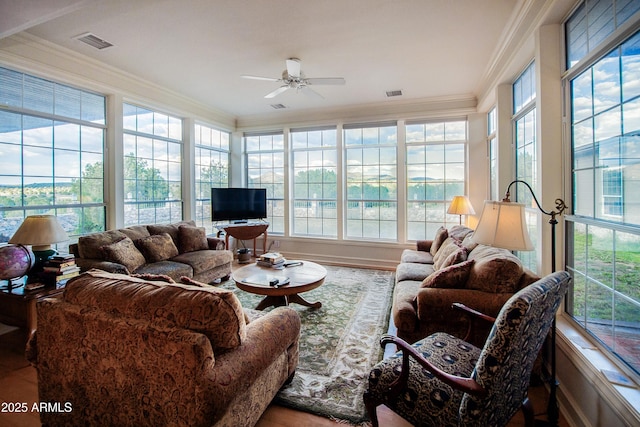 19125 N Lower Territory Rd, Prescott, AZ 86305 - sunroom with crown molding, healthy amount of natural light, and wood finished floors