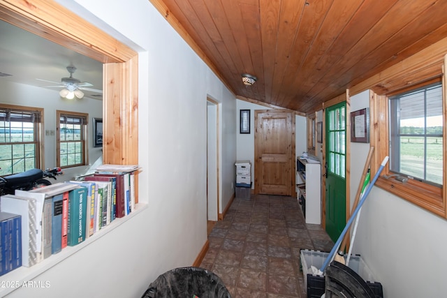 19125 N Lower Territory Rd, Prescott, AZ 86305 - hallway with wood ceiling, healthy amount of natural light, and stone finish flooring