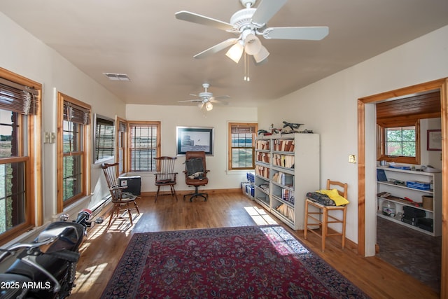 19125 N Lower Territory Rd, Prescott, AZ 86305 - office area with wood finished floors and ceiling fan