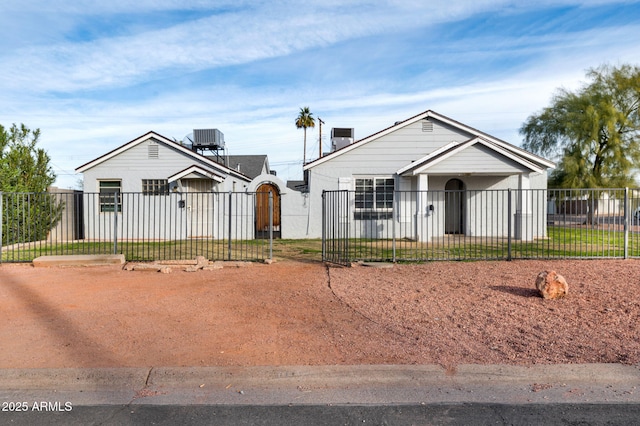 view of front of home with central AC