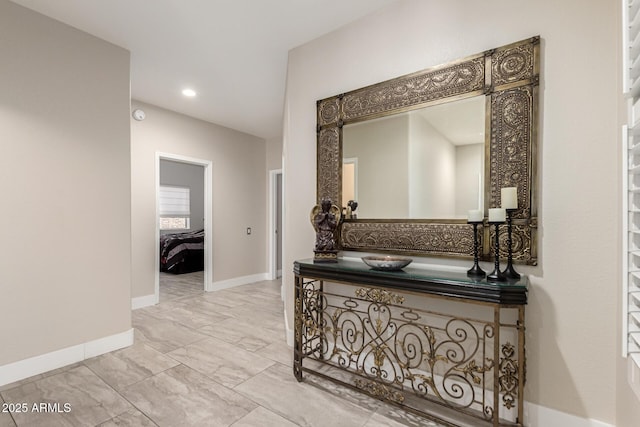 14058 S 24th Way, Phoenix, AZ 85048 - hall with marble finish floors and recessed lighting