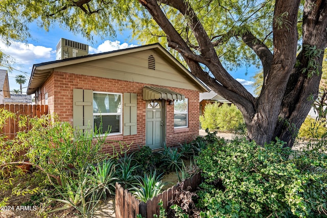 view of front of home with central AC