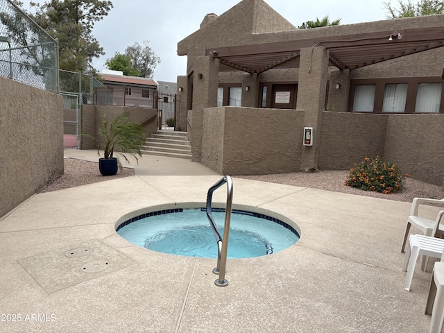 4554 E Paradise Village Pkwy N Unit 249, Phoenix, AZ 85032 - view of pool with a patio, a gate, fence, and a hot tub