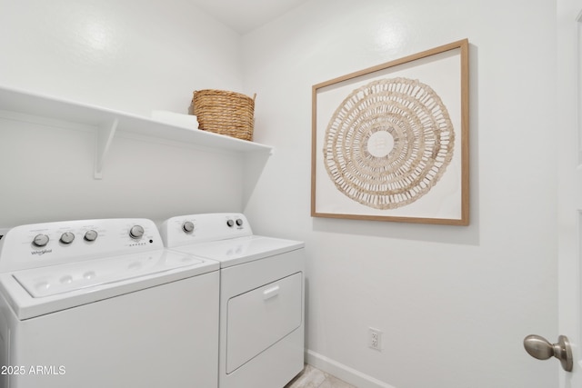 washroom featuring independent washer and dryer