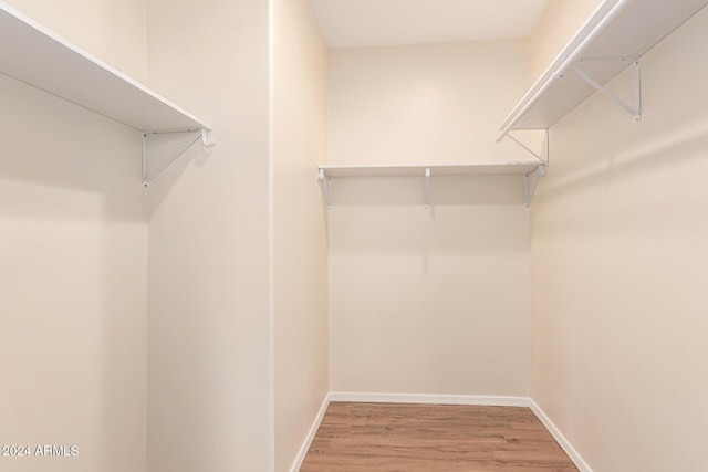 walk in closet featuring wood-type flooring