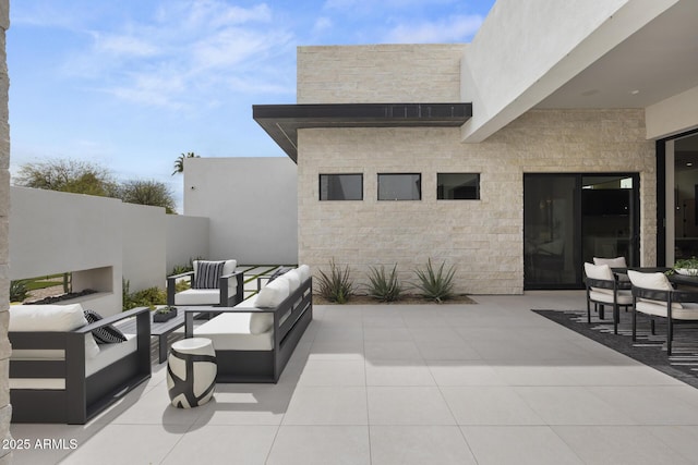 view of patio featuring outdoor lounge area
