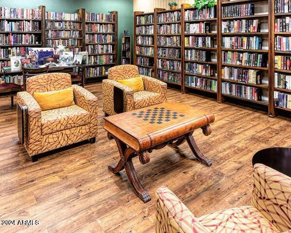 living area featuring wood-type flooring