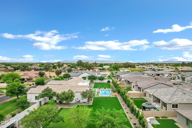 12228 E Wood Dr, Chandler, AZ 85249 - drone / aerial view featuring a residential view and a mountain view