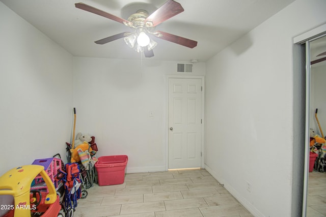 2022 W Atlanta Ave, Phoenix, AZ 85041 - game room with baseboards, visible vents, and ceiling fan
