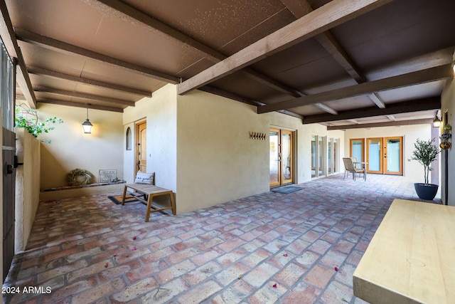 view of patio featuring french doors