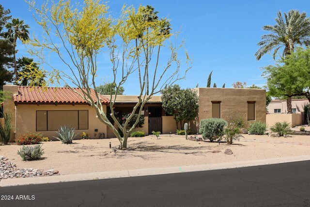 view of pueblo revival-style home