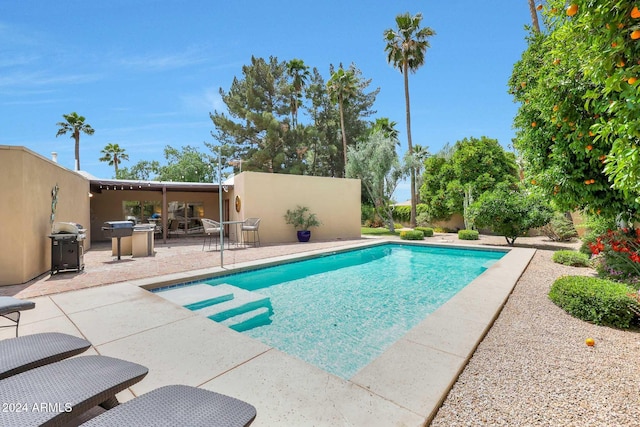 view of pool featuring a patio area