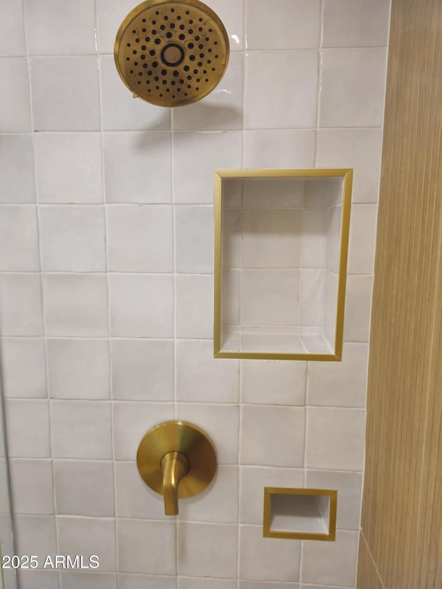 details with tiled shower