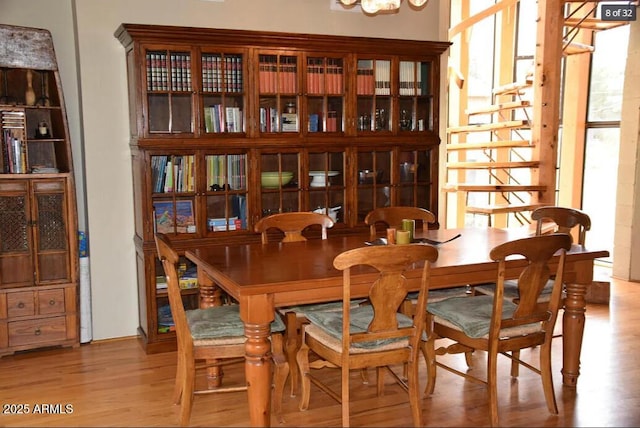 dining area with light wood-type flooring