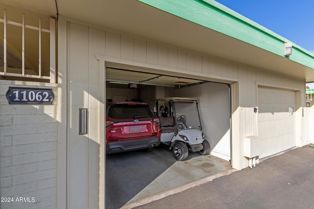 view of garage