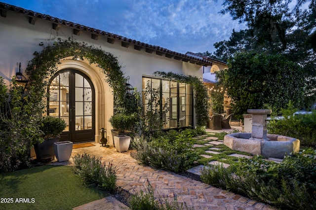 exterior space with french doors