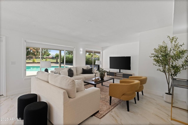 1509 W Kiowa Ave, Mesa, AZ 85202 - living area featuring light marble finish floors and baseboards