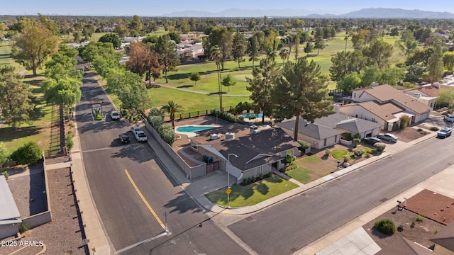 1509 W Kiowa Ave, Mesa, AZ 85202 - aerial perspective of suburban area with a golf course and a mountainous background