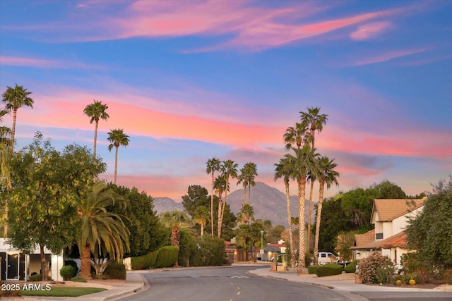 6208 E Paradise Ln, Scottsdale, AZ 85254 - view of road featuring a mountain view, sidewalks, and curbs