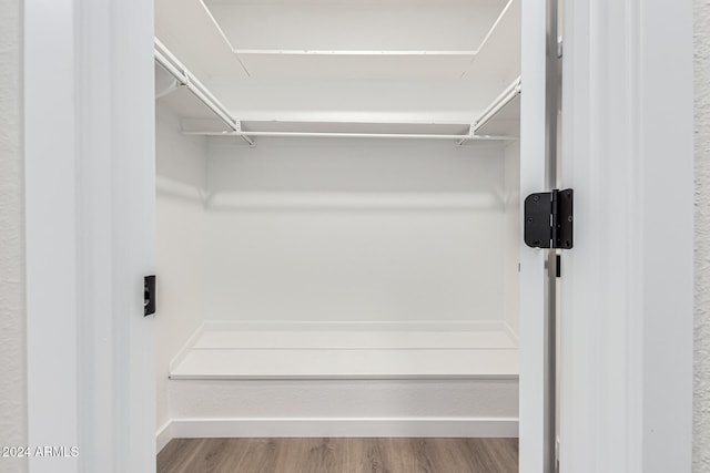 spacious closet featuring hardwood / wood-style flooring