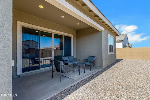 3885 E Kenley Ln, San Tan Valley, AZ 85143 - view of patio with fence and an outdoor living space