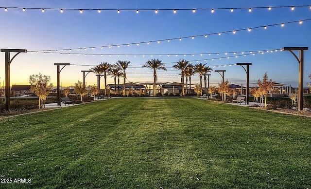 3885 E Kenley Ln, San Tan Valley, AZ 85143 - yard at dusk with a lawn