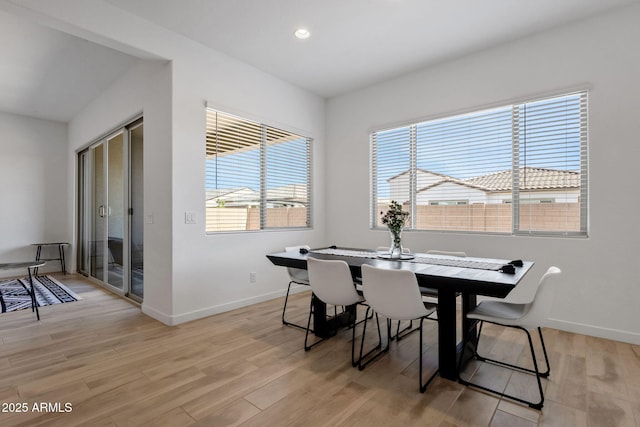 3885 E Kenley Ln, San Tan Valley, AZ 85143 - dining room with baseboards, light wood-style flooring, and recessed lighting
