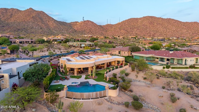 4328 N Pinnacle Ridge Cir, Mesa, AZ 85207 - aerial view of residential area featuring mountains and a pool