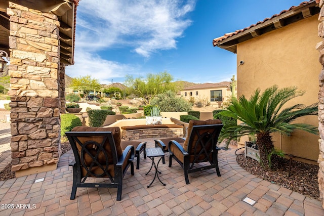4328 N Pinnacle Ridge Cir, Mesa, AZ 85207 - view of patio featuring a fire pit