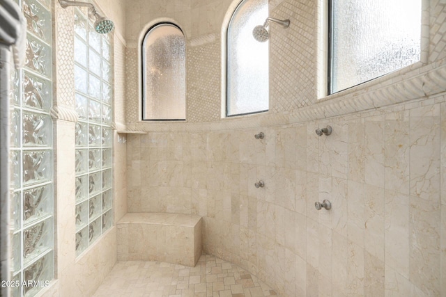 4328 N Pinnacle Ridge Cir, Mesa, AZ 85207 - bathroom with a tile shower and plenty of natural light