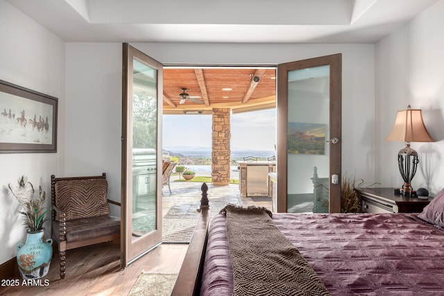 4328 N Pinnacle Ridge Cir, Mesa, AZ 85207 - bedroom featuring access to exterior and wood finished floors