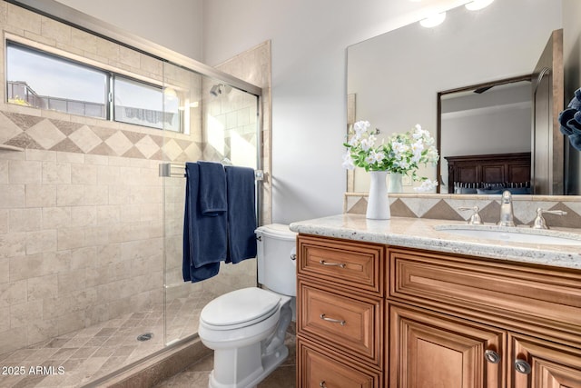 4328 N Pinnacle Ridge Cir, Mesa, AZ 85207 - full bathroom with toilet, vanity, and a stall shower