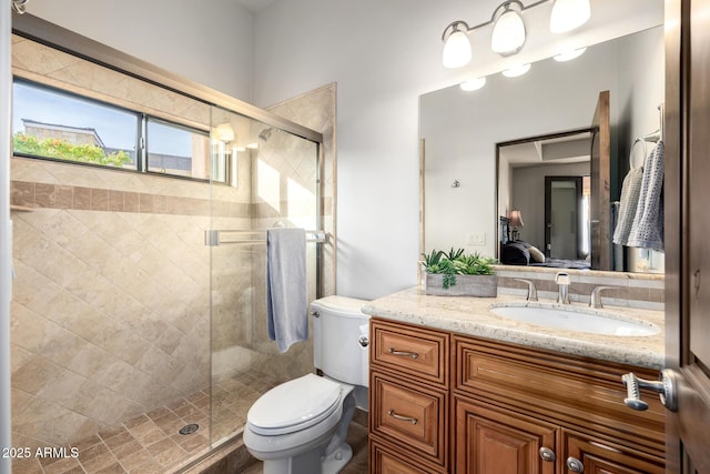 4328 N Pinnacle Ridge Cir, Mesa, AZ 85207 - ensuite bathroom featuring toilet, vanity, and a shower stall