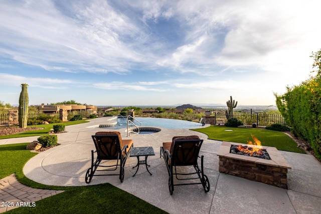4328 N Pinnacle Ridge Cir, Mesa, AZ 85207 - view of patio featuring a fire pit