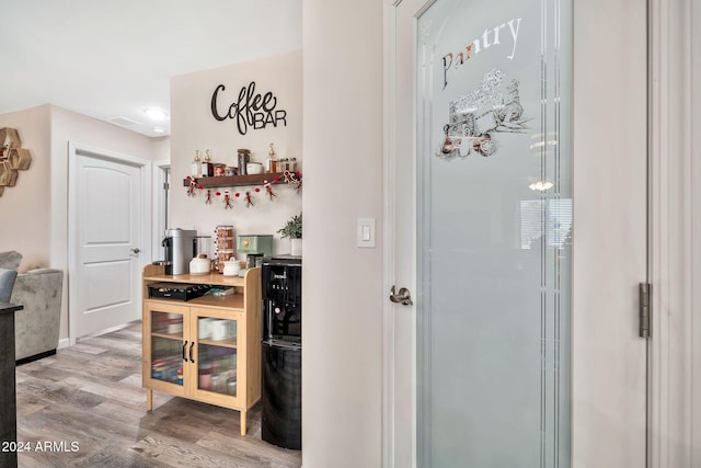 interior space with hardwood / wood-style flooring