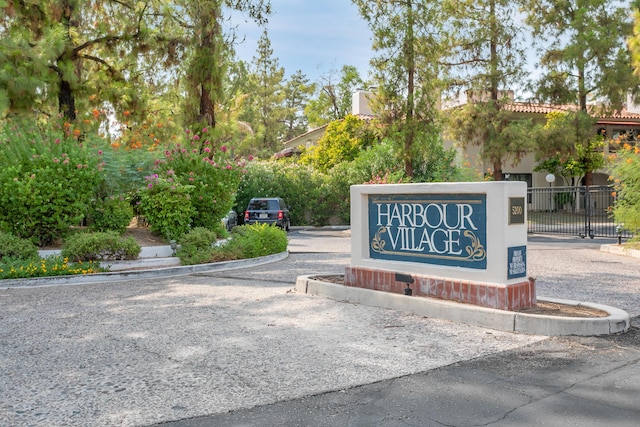 view of community sign