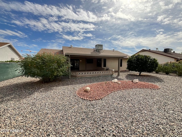 view of front of home featuring central AC