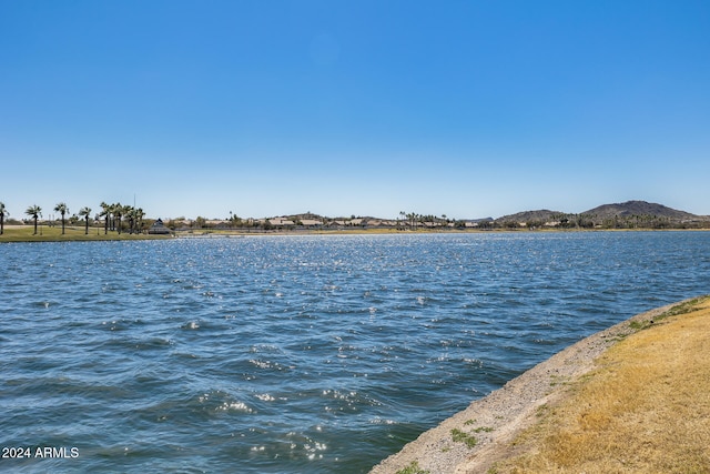 property view of water featuring a mountain view