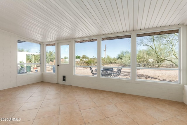 view of unfurnished sunroom